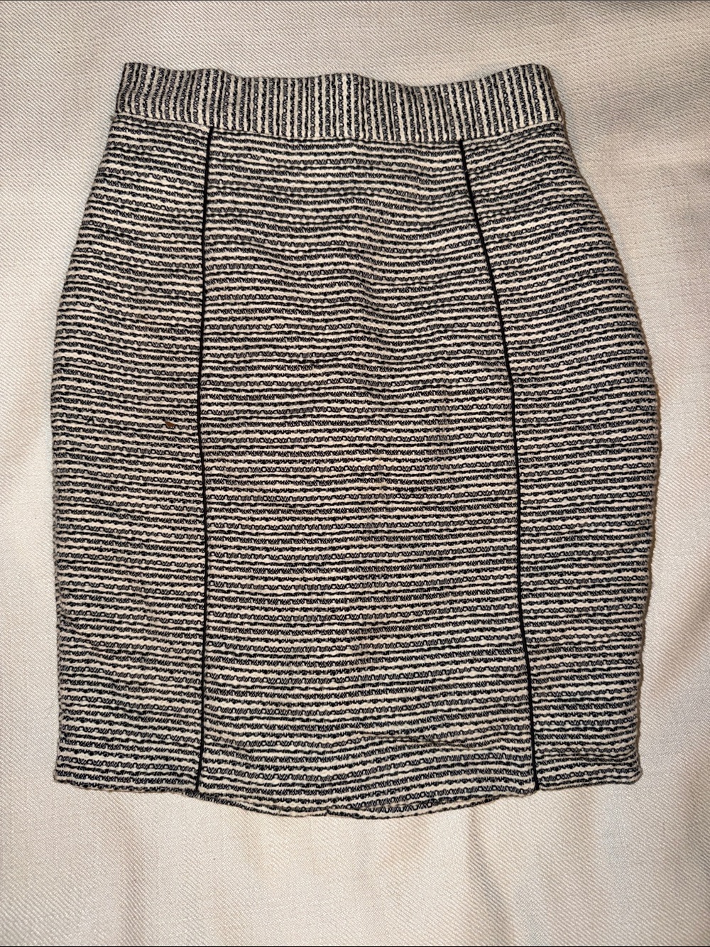 H&M Black & White Striped Pencil Skirt